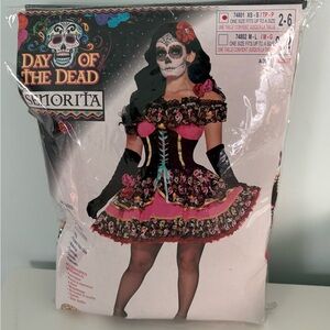Day of the Dead Senorita Costume - Pink and Black